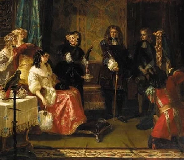 La prima introduzione di Grinling Gibbons alla corte reale